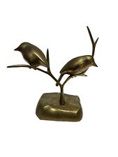 Vintage Dolbi Cashier 1980 Brass Birds Bird Perched On Branch Sculpture 8” picture