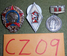 CZ09 three Communist ers Czech awards military, school & party picture