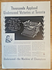 UNDERWOOD TYPEWRITER 1937 Printed Advertisement Full Page 14x10