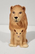 Vtg TNT 1993 Hard Plastic Lion and Cub Bank w/ Stopper Lion King Like Dad Son picture