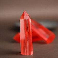 50-60mm AAA Natural Red Smelting Stone Quartz Crystal Wand Obelisk Mineral Reiki picture