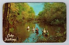 Coho Fishing In Michigan, Scenic View, Antique, Vintage c1968 Postcard picture