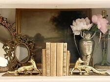 Rare Antique Solid Brass FOX Bookends | Collectible Heavy Fox Figurine | England picture
