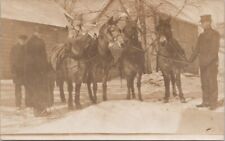 Men with Four Horses (Albert Opperman ?) Virgil South Dakota ? RPPC Postcard H59 picture