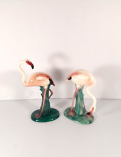 RARE Vtg MCM EUC WILL GEORGE Studio Pottery Ceramic Glazed White Flamingos 8