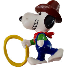 Vintage Peanuts Snoopy Cowboy Lasso PVC Figurine 1958 Hong Kong United Feature picture