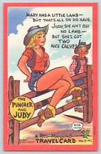 Postcard Reg Manning  Travelcard Puncher & Judy Hot Cowgirl Pinup Unposted 1941 picture