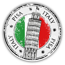 Pisa City Italy Flag Grunge Travel Stamp Car Bumper Sticker Decal 5