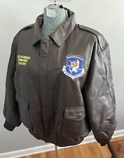 Veterans Of Foreign Wars VFW Leather Jacket Leo Robbins Commander Europe XL picture