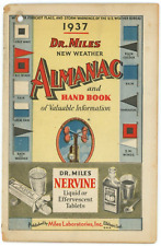 1937 Art Deco Dr. Miles New Weather Almanac & Handbook Nervine Alka Seltzer picture