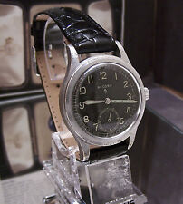 ANTIQUE VINTAGE C'45 RECORD WWW BLACK DIAL MILITARY WATCH WW2 SERVICED & WORKING picture