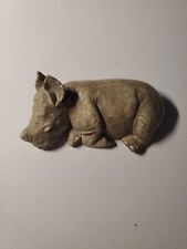 Sandicast 1989 Rhino #W10 Sandcast Sculpture Sandra Brue Made In USA picture
