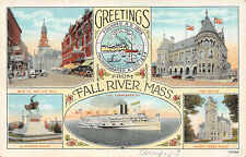 GREETINGS FROM FALL RIVER MASSACHUSETTS c1920 Multi-View POSTCARD picture