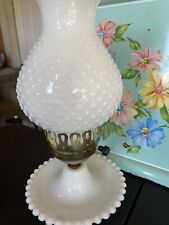 Vintage White Milk Glass Hobnail Boudoir Table Lamp picture