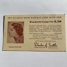 Rhodes Of Seattle Beauty Salon Postcard Wonderful Lamp Cut Posted 1954 VTG picture