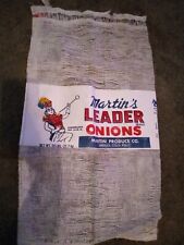 Vintage Large Martin's Leader Brand Onions Bag Greeley CO RARE picture