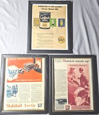3pc Antique 30's And 40's Oil Advertisments - Mobil And Gulf picture