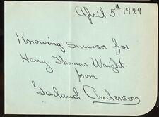 Garland Anderson d1939 signed autograph 4x5 Cut American Playwright and Speaker picture
