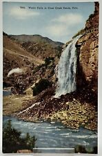 1907-1915 Water Falls In Clear Creek Canon Postcard Colorado Train Railroad picture
