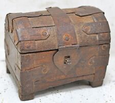 Vintage Wooden Half Round Small Storage Box Original Old Hand Crafted picture