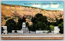 Statue Of Marquis De Mores, Medora, North Dakota Vintage Postcard picture