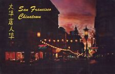 A N ight in China Town San Francisco California Posted Vintage Chrome Postcard picture