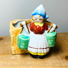 Vintage Ceramic Hand Painted Holland Lady Ashtray Made in Japan picture