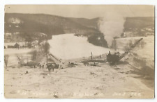 Bingham, ME Maine 1929 RPPC Postcard, Wyman Dam Construction, Steam Crane picture