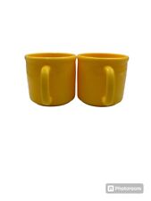 Vintage Melamine Cups Yellow Mustard Color Lot of 2 Unbranded 3” Plastic Retro picture