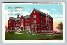 Muncie IN Indiana, Ball State Teachers College Lucina Hall Linen c1948 Postcard picture
