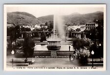 RPPC-Brazil, Vista de Fonte Luminosa e o parque Pocos de caldas Vintage Postcard picture
