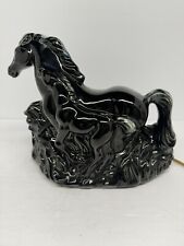 Vintage Phil-Mar Mare  And Foal Horse TV Lamp Black With Blue/Cream Mane Works picture