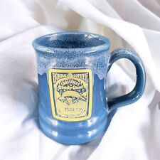 2018 Deneen Pottery Bones Coffee Christmas Candy Land Cup Mug Blue Drip Glaze picture