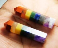 Rainbow Layered Chakra Orgone Pencil EX LARGE 35mm Pair MF & 5G Protection ~ picture