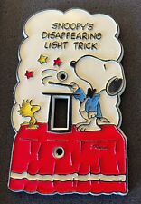 Vintage SNOOPY Light Switch Plate Disappearing Light Trick Woodstock Peanuts picture