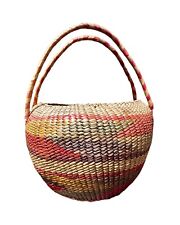 Basket Yucca Palm Weave Round With Handles 15