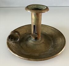 Antique Brass Push Up Chamber Candlestick Candle Holder picture