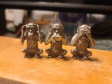 ✅No Evil Monkey  Set SHS Wise Monkey  In  Pewter   3002 picture