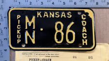 1968 Kansas pickup coach license plate MN-86 Marion camper shell 14980 picture