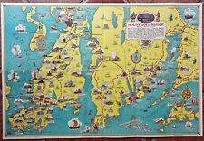 1937 Mount Hope Bridge Bristol Rhode Island Pictorial Map by H W Hetherington picture