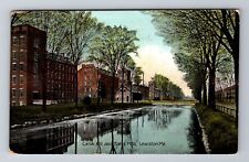 Lewiston ME-Maine, Canal Hill & Bates Mills, Antique Vintage c1908 Postcard picture