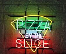 Pizza By The Slice Store Neon Sign Light Lamp Beer Cave Real Glass 20