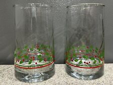 2 Vintage Libbey 1984 Arby’s Holly Berry Christmas Glasses Tumblers picture