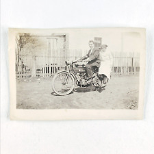 Reading Standard Motorcycle Biker Photo c1915 St Louis Missouri Man Woman A2166 picture