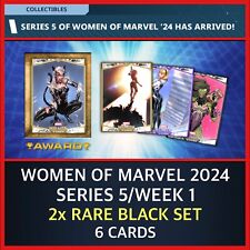 WOMEN OF MARVEL ‘24-SERIES 5/DROP 1-TWO RARE BLACK SETS-TOPPS MARVEL COLLECT picture
