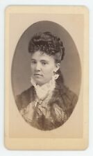 Antique CDV Circa 1870s Beautiful Woman Stunning Hair in Dress Mills Camden, ME picture