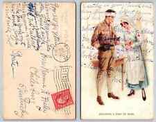 postcard - Repairing A Man of War - 1918 picture