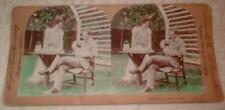 ANTIQUE STEREOGRAPH STEREOVIEW STEREO CARD THE LOVERS KEYSTONE VIEW COMPANY ~VGC picture