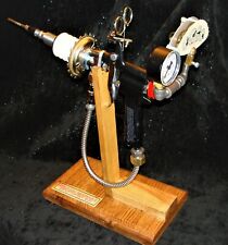 Steampunk Electric Metal Space Ray Zapping Gun w/ OAK Stand Hand Crafted Unique  picture