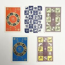 Lot of 5 Single Playing Cards - Zodiac Astrological Signs picture